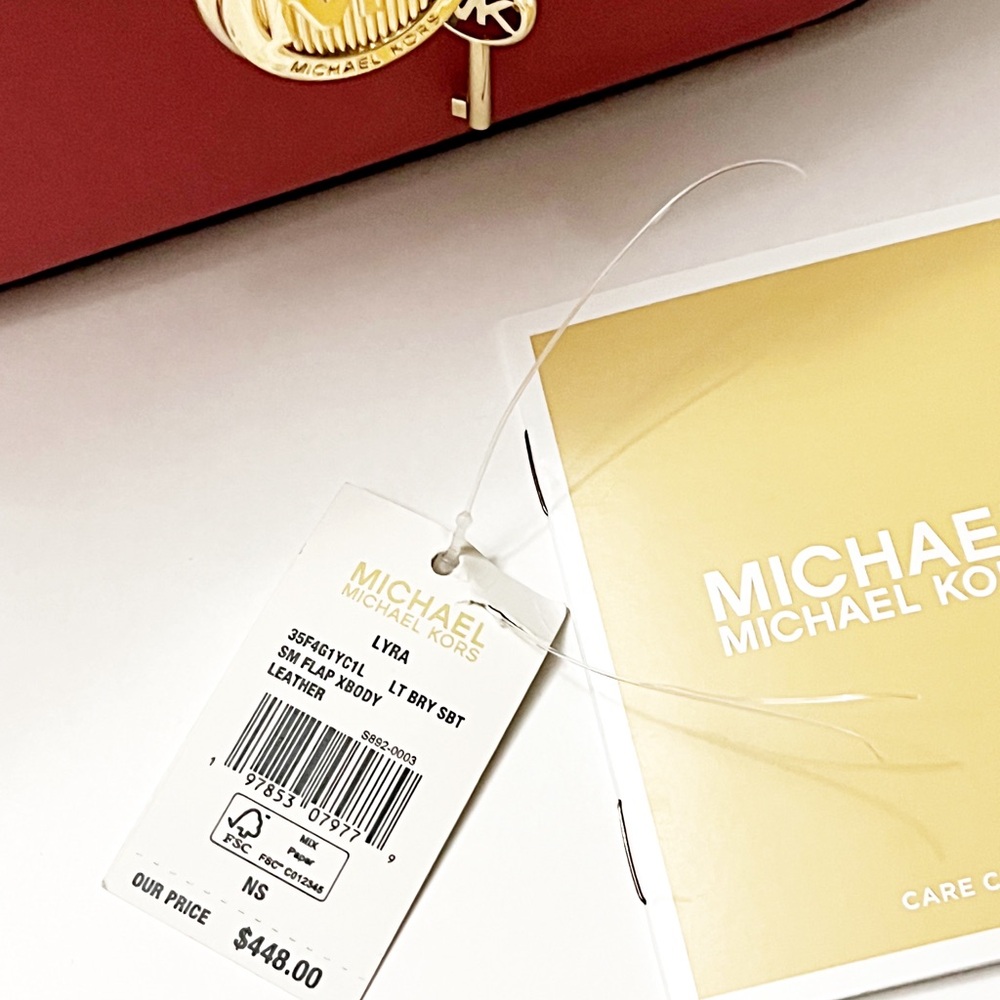 ✨NWT • MICHAEL KORS LYRA SMALL FLAP CROSSBODY MK KEY LOCK BAG PURSE - Picture 7 of 8